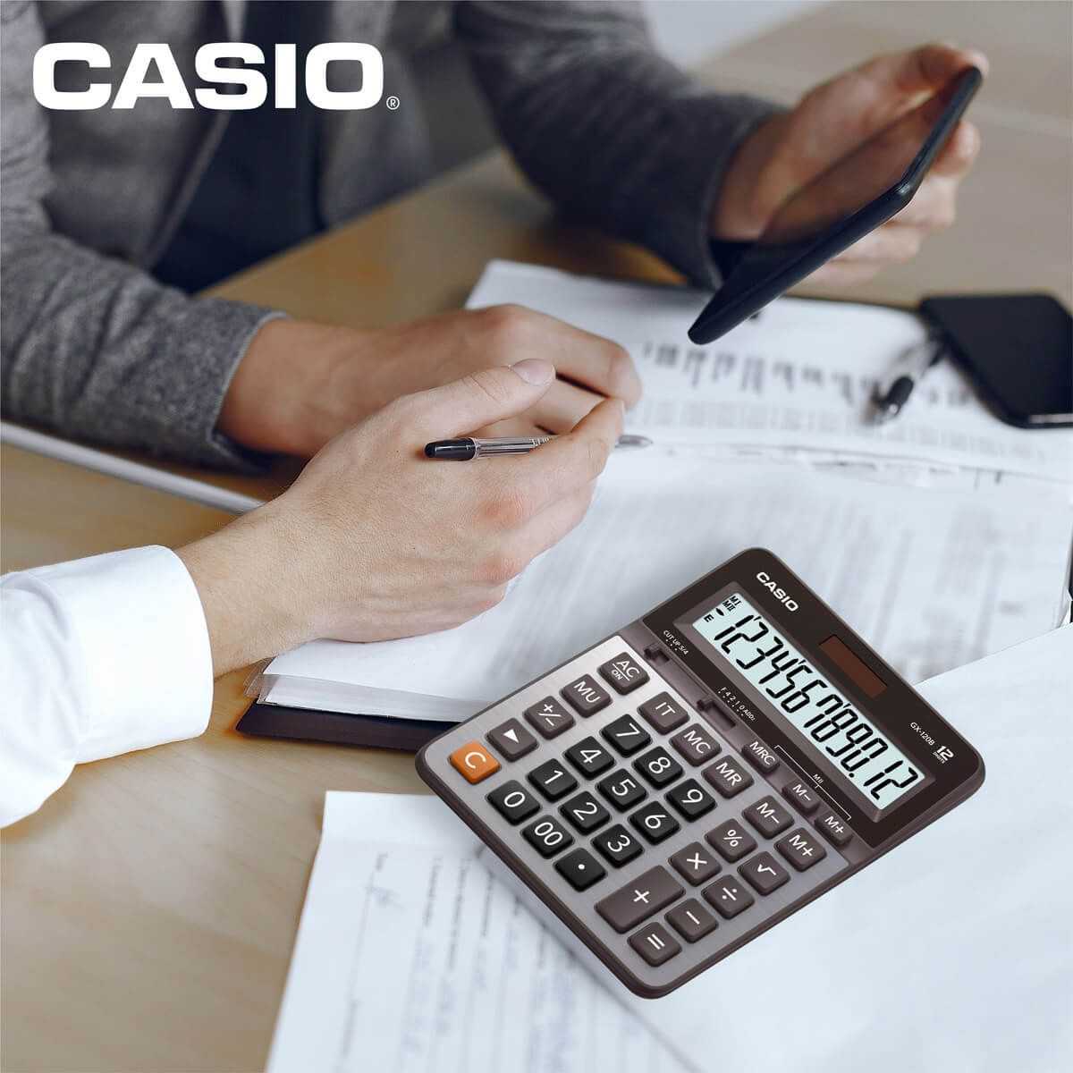 Calculadora de Escritorio Casio Gx-120b 12 Dígitos Cuadrada Casio