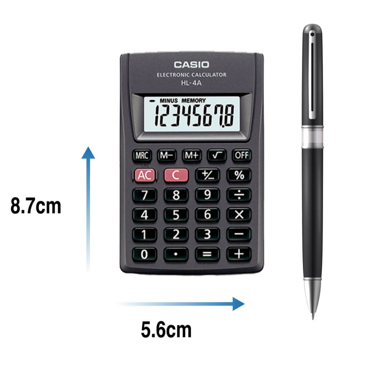 Mini Calculadora Casio Hl-4a 8 Dígitos Portátil Bolsillo