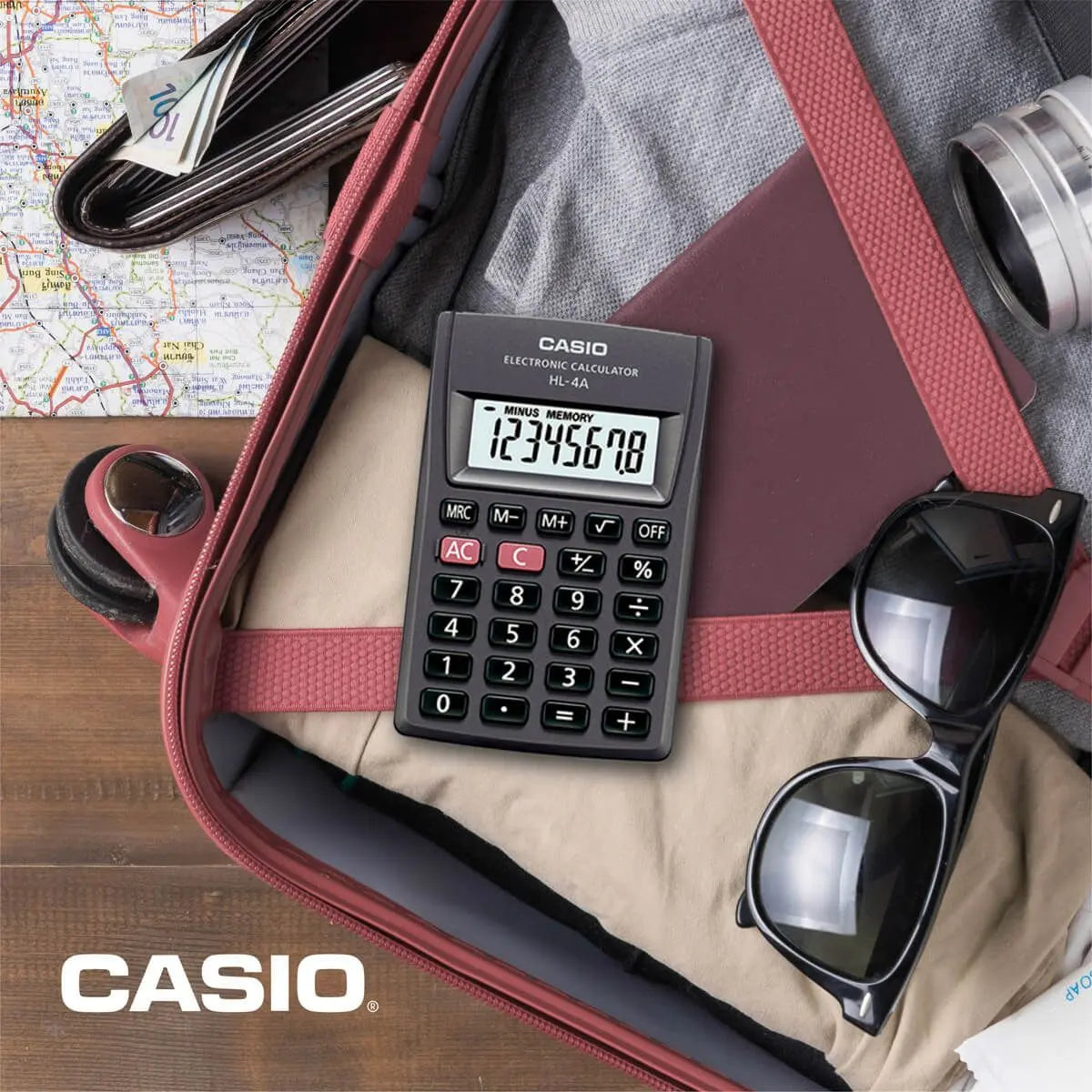 Mini Calculadora Casio Hl-4a 8 Dígitos Portátil Bolsillo - Casio - detalle