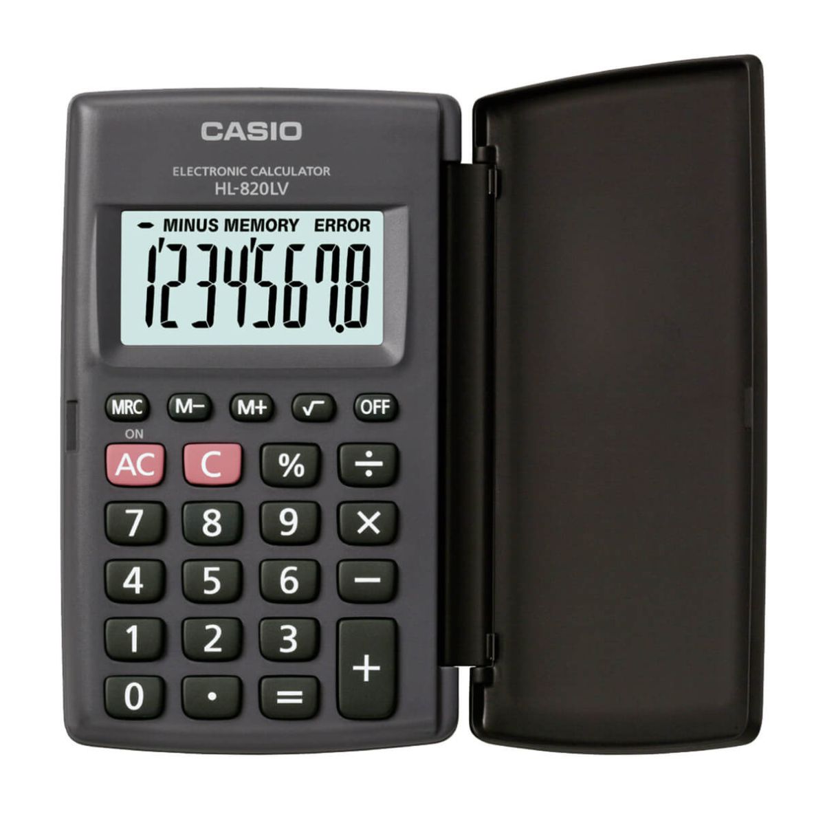 Calculadora Casio Portatil Negra 8 Dígitos 10x12 Cm Con Tapa Casio