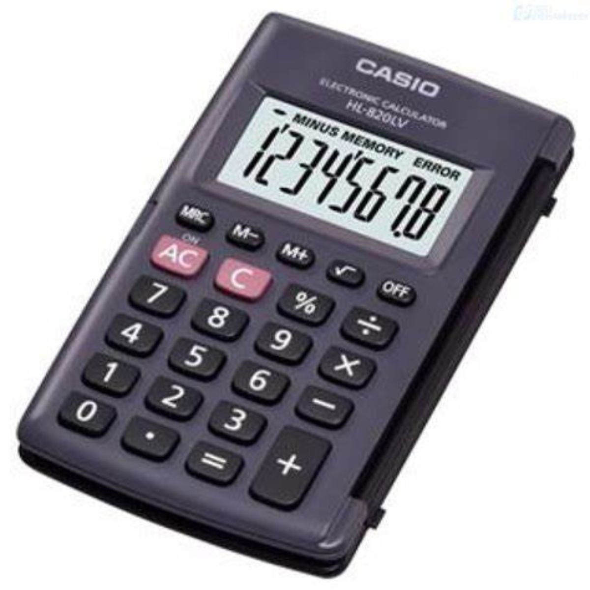 Calculadora Casio Portatil Negra 8 Dígitos 10x12 Cm Con Tapa