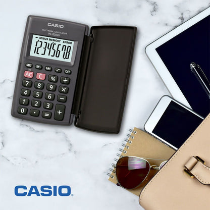 Calculadora Casio Portatil Negra 8 Dígitos 10x12 Cm Con Tapa Casio