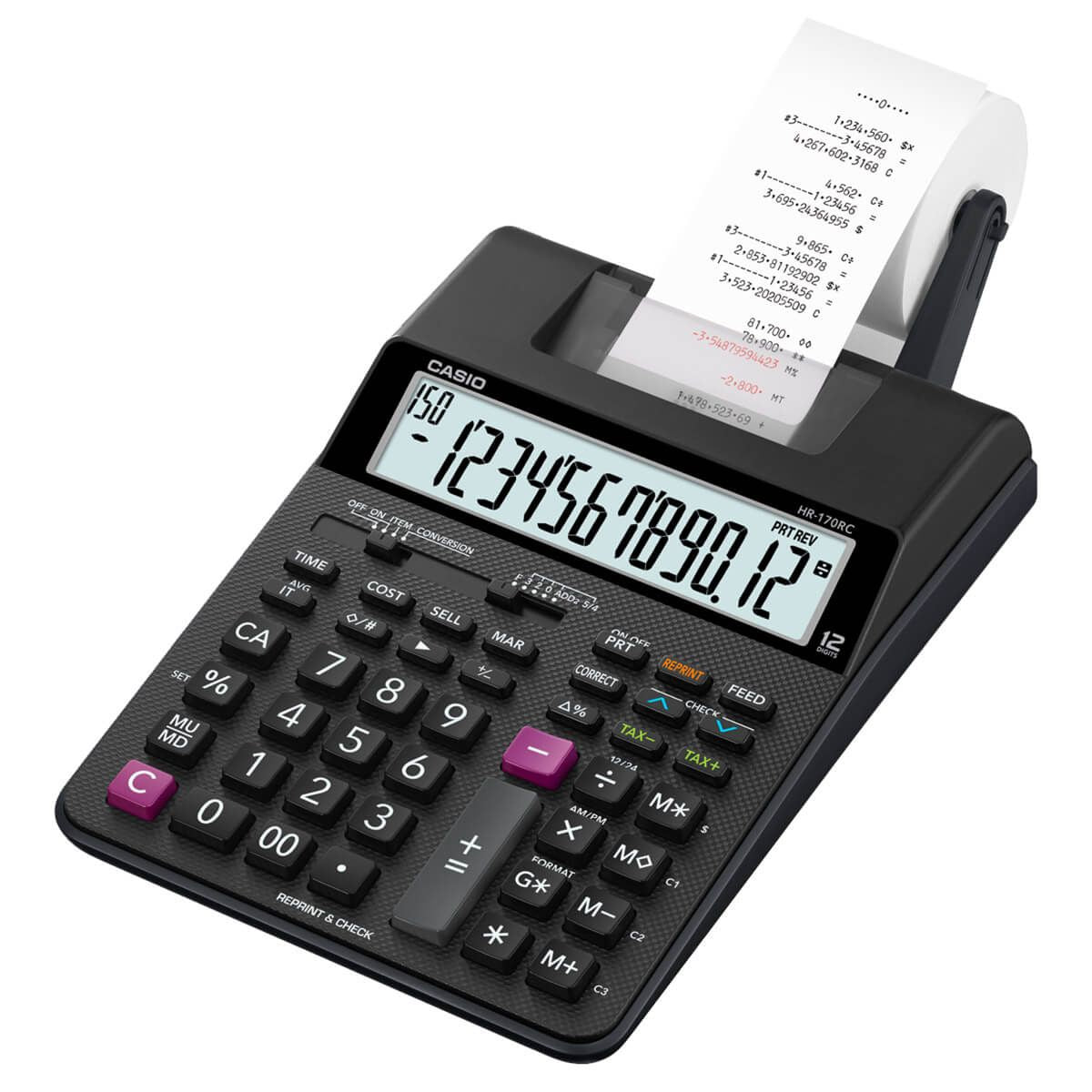 Calculadora Sumadora Impresión Casio Hr-170rc Negra