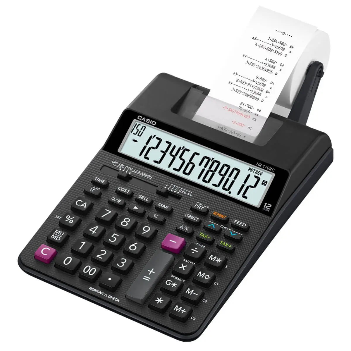Calculadora Sumadora Impresión Casio Hr-170rc Negra - Casio - detalle