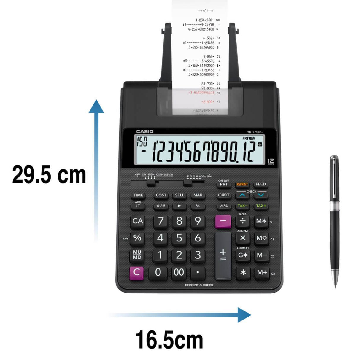 Calculadora Sumadora Impresión Casio Hr-170rc Negra