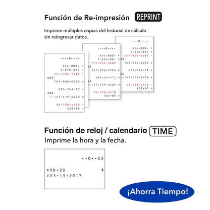 Calculadora Sumadora Impresión Casio Hr-170rc Negra - Casio - contenido