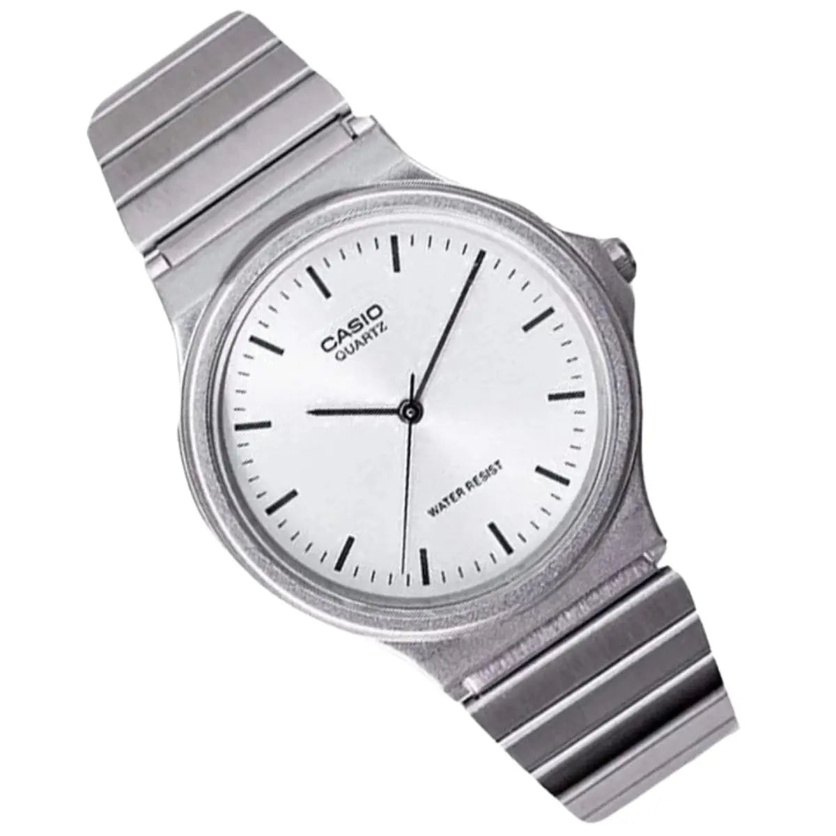 Reloj Casio Quartz Mq-24d-7e Correa Color Plata Bisel Plata - Casio - vista lateral