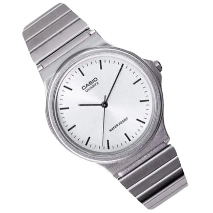Reloj Casio Quartz Mq-24d-7e Correa Color Plata Bisel Plata - Casio - vista lateral