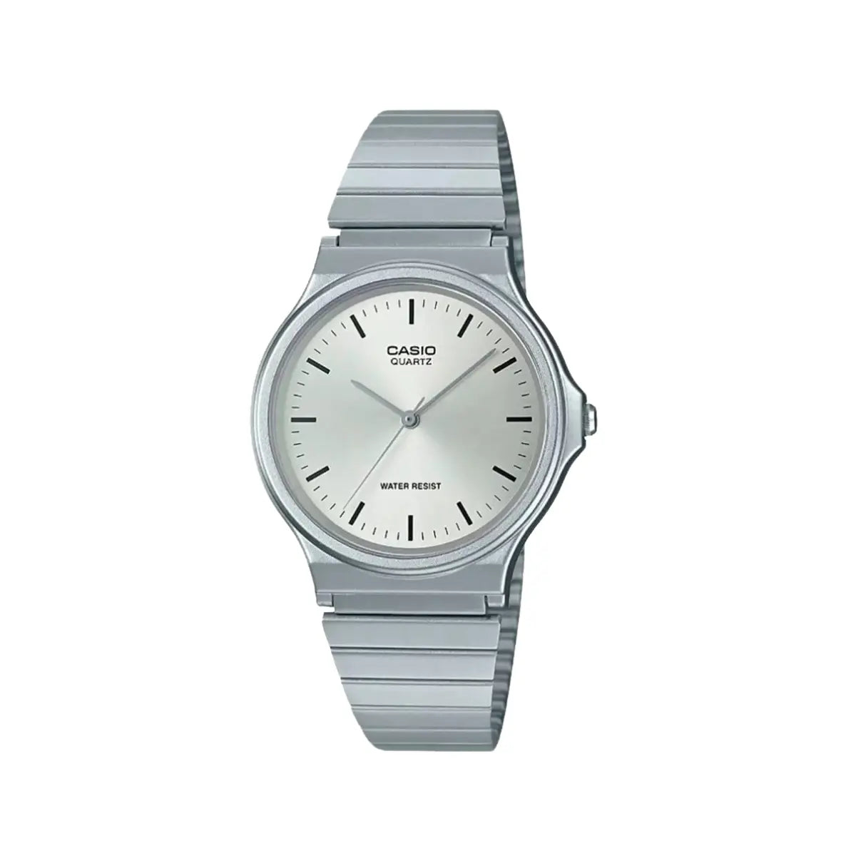 Reloj Casio Quartz Mq-24d-7e Correa Color Plata Bisel Plata - Casio