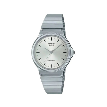 Reloj Casio Quartz Mq-24d-7e Correa Color Plata Bisel Plata - Casio