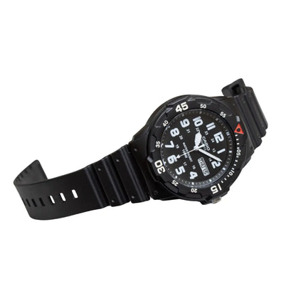 Reloj pulsera Casio Mrw-200h-1b2v con correa de resina color negro - bisel negro/rojo - Casio