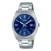 Reloj Casio Analógico Mtp-1302d-2av Plateado Fondo Azul Casio