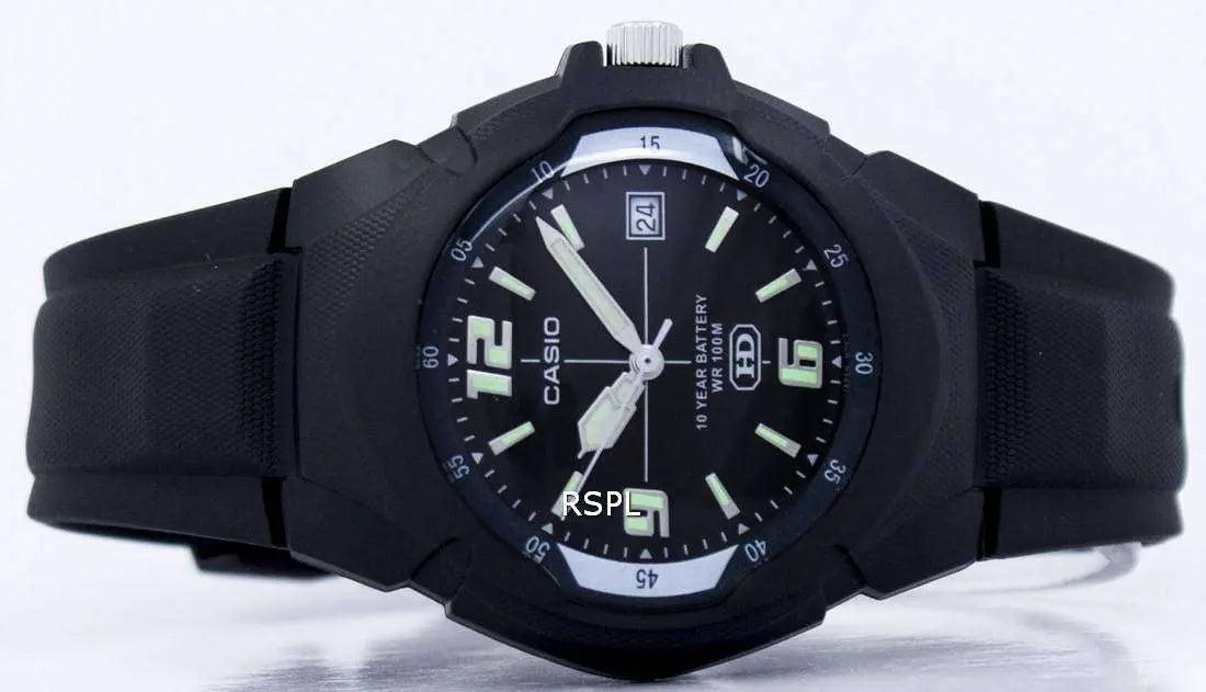 Reloj Casio Mw-600f-1av Resina Color Negro Fondo Negro - Casio