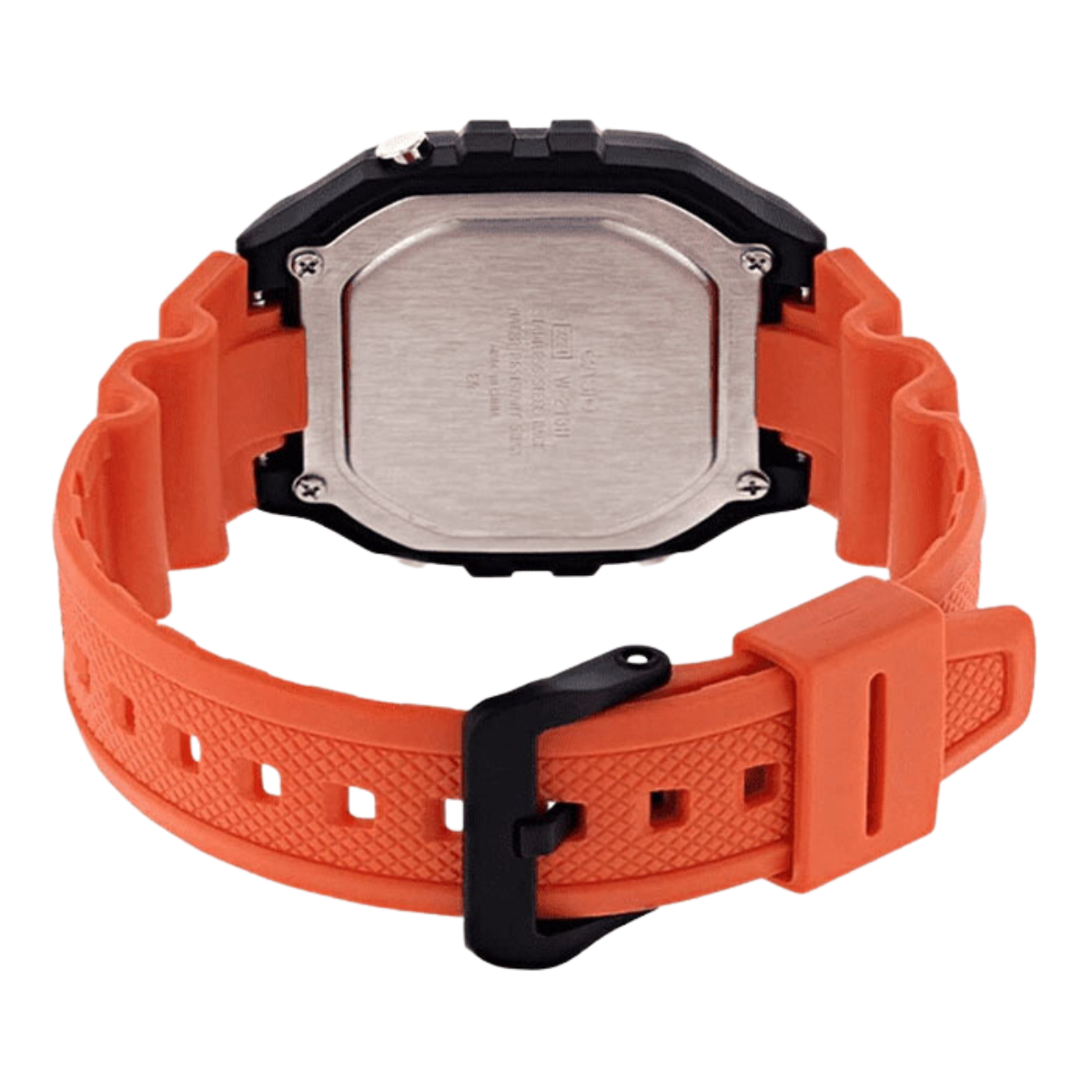 Reloj Digital Casio W-218h-4b2v Correa/naranja Bisel/negro