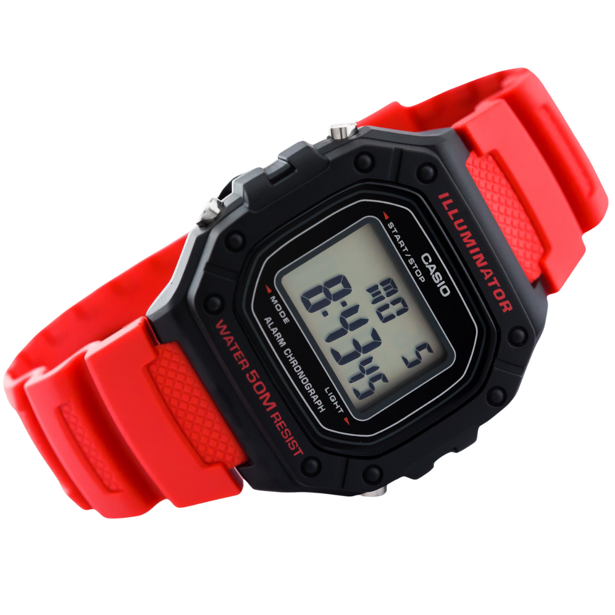 Reloj Digital Casio Youth W-218h-4bv Correa/rojo Bisel/negro