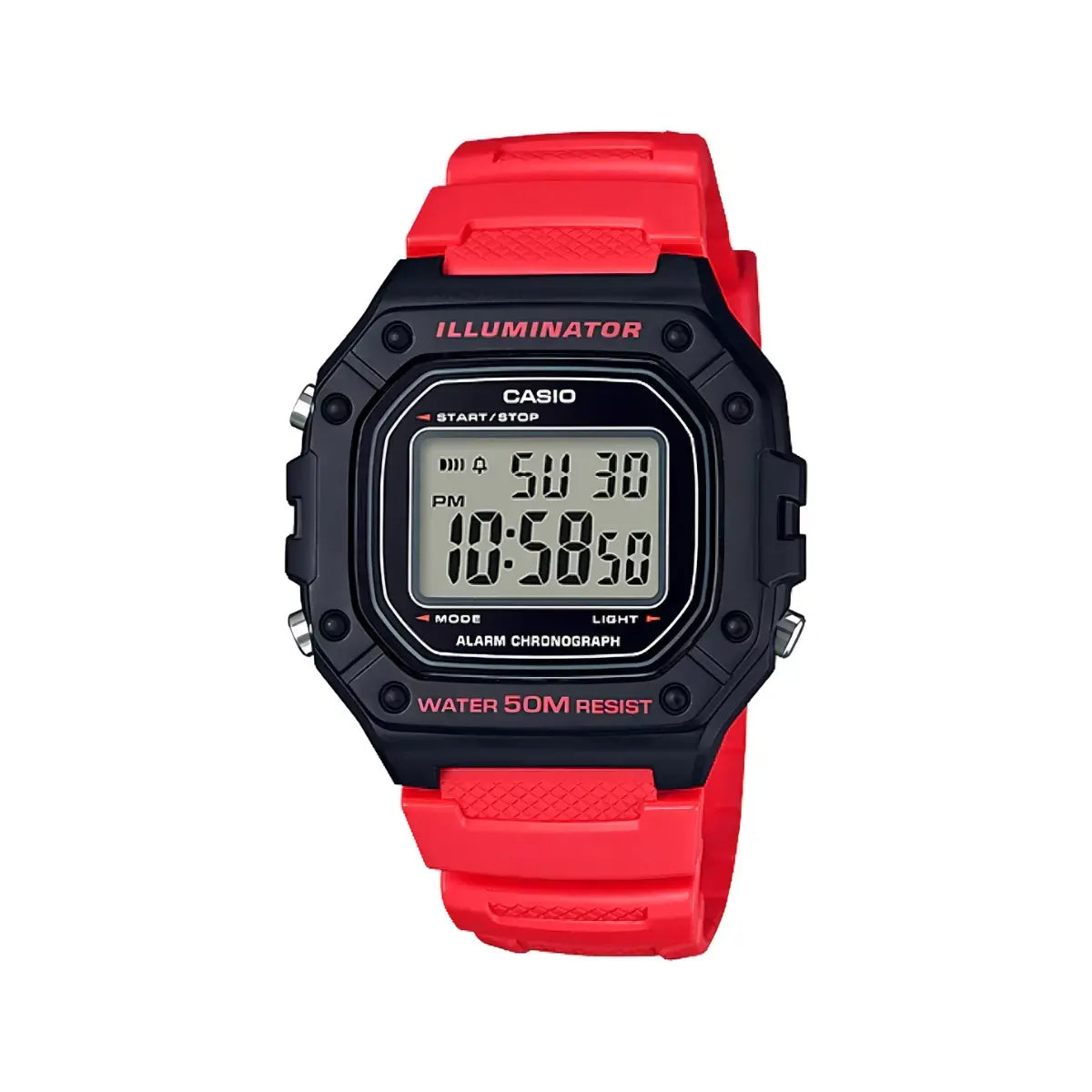 Reloj Digital Casio Youth W-218h-4bv Correa/rojo Bisel/negro - Casio - detalle