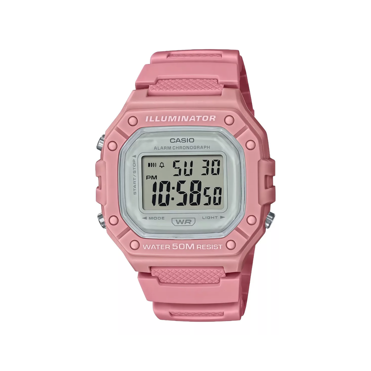 Reloj Digital Casio Illuminator W-218hc-4av Color Rosa