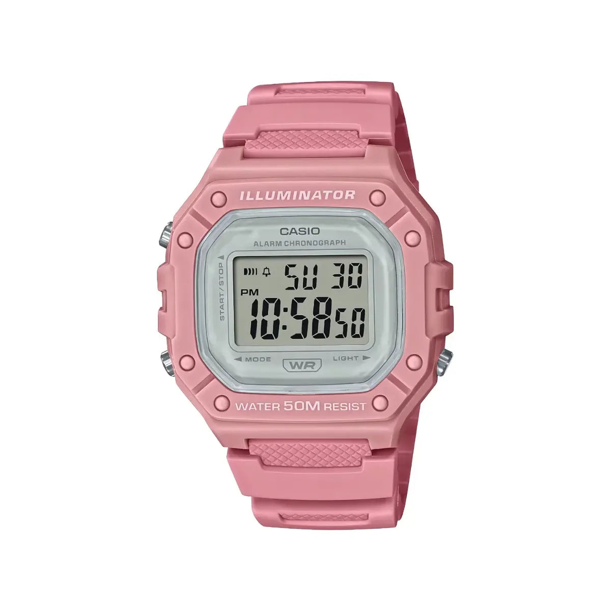 Reloj Digital Casio Illuminator W-218hc-4av Color Rosa - Casio - vista lateral