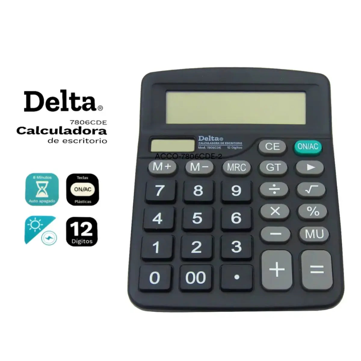Calculadora Escritorio Barrilito Modelo 7806cde 12 Dígitos Gris Oscuro Barrilito