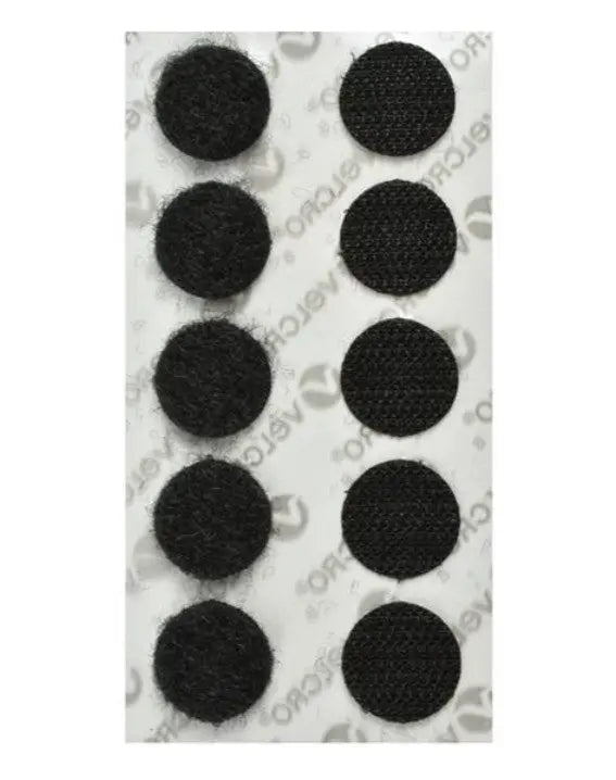 Círculos Sujetadores con Adhesivo de 1.5 cm de diámetro, 10 juegos Negro Velcro - Velcro - detalle