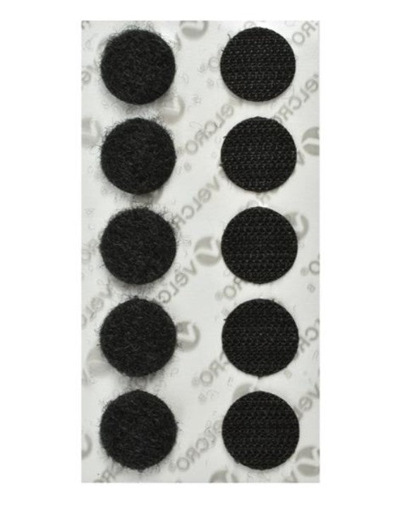 Velcro® 10 piezas Círculos Sujetadores con Adhesivo Diámetro 1.5 cm, color Negro