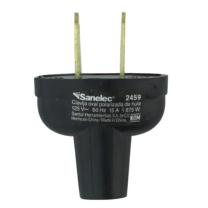 24pz Clavija Sanelec Oval Polarizada De Hule Granel La nueva eléctrica - Sanelec - vista lateral