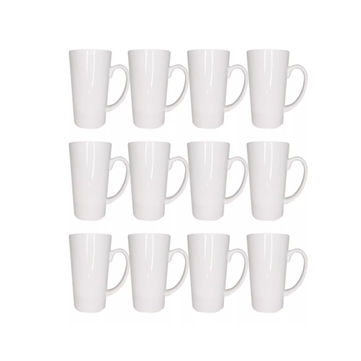 12pz Taza Cónica Blanca Color Make Sublimación 17oz Brillante