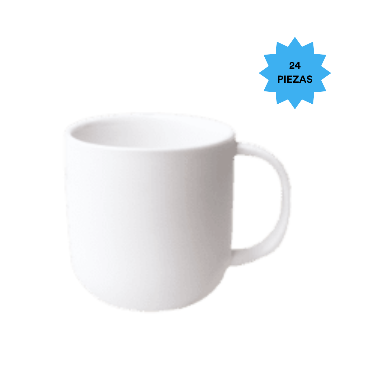 Taza de cerámica 11oz. Blanca. Base Redonda Color Make