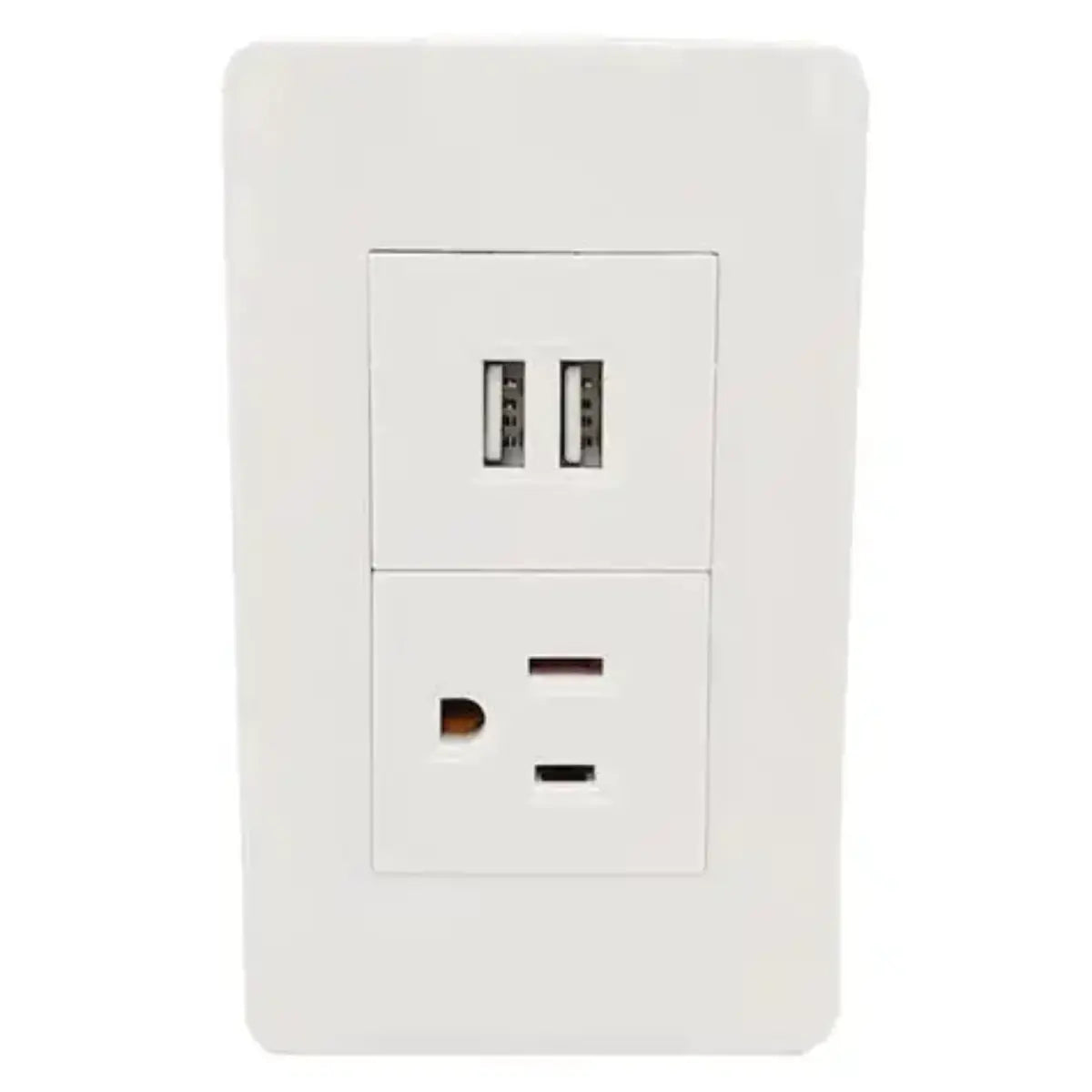 Contacto Aterrizado Sanelec Doble Puerto Usb 4466 Pared Blanco 12 Piezas - Sanelec - empaque