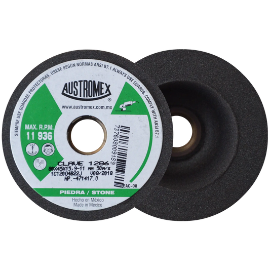 Copa Abrasiva Austromex Acabado Fino, 80 x 45 x 15.9-11H mm 4 piezas - Austrodiam