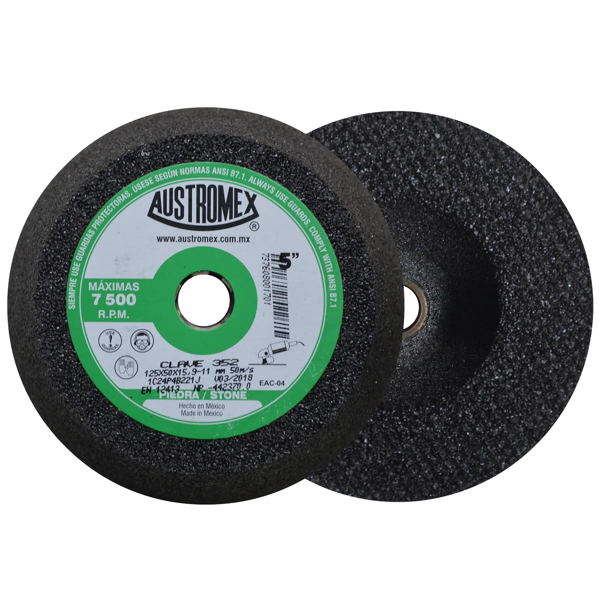 Copa Abrasiva Austromex para Desbaste de Acabado Burdo, 125 x 50 x 15.9-11 mm 8 piezas - Austrodiam