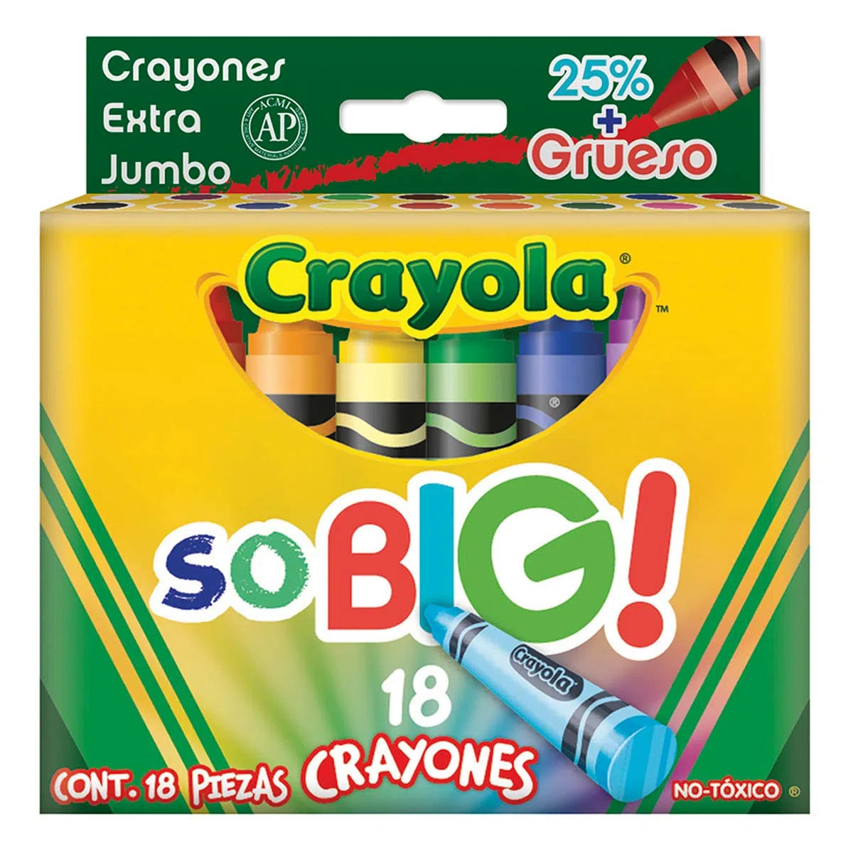 18 Crayones Extra Jumbo So Big Escolar Colorear Crayola - MarchanteMX