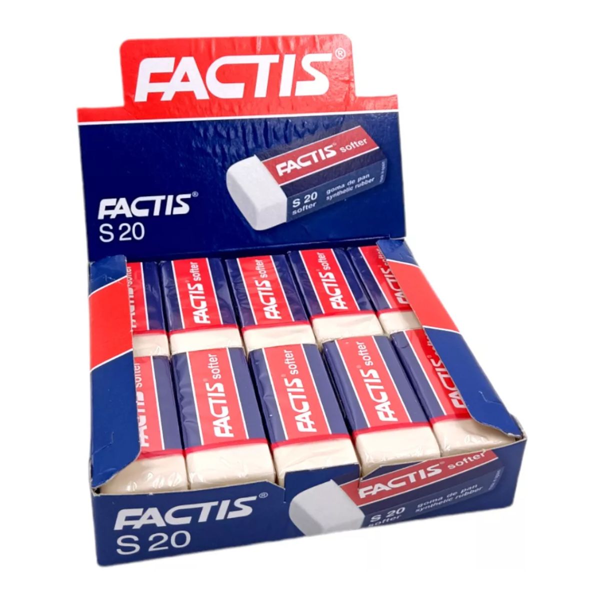 20 Gomas Borrar Factis S20 Pan Migajon Escolar Blanca