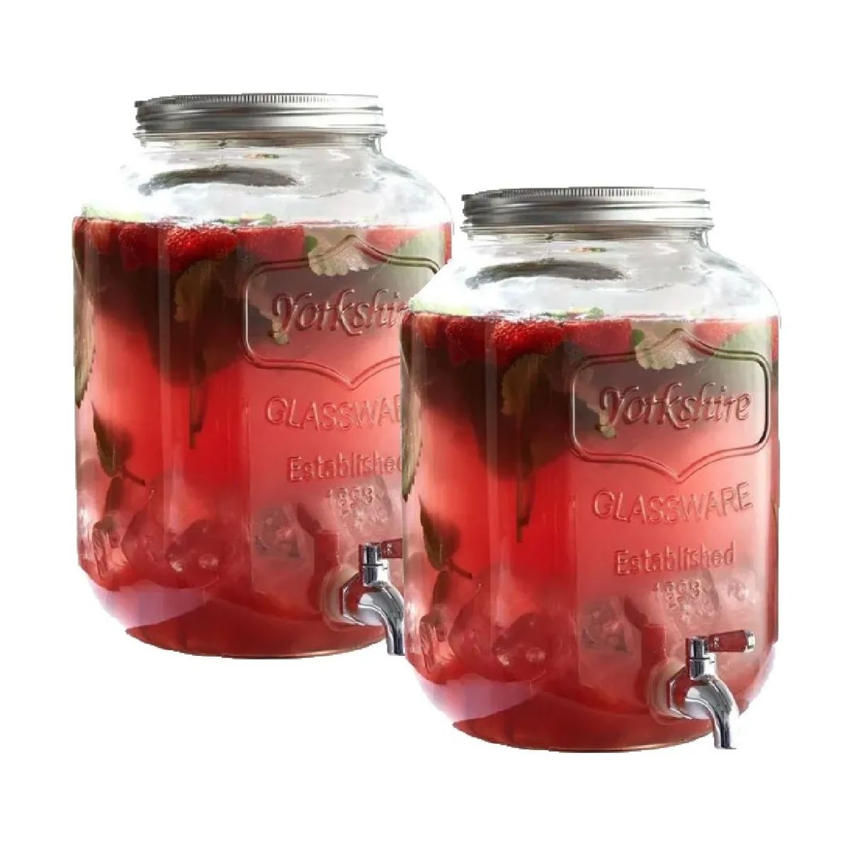 2 Pack Mason Jar Dispensador Bebidas 8 Lt Vitrolero Agua