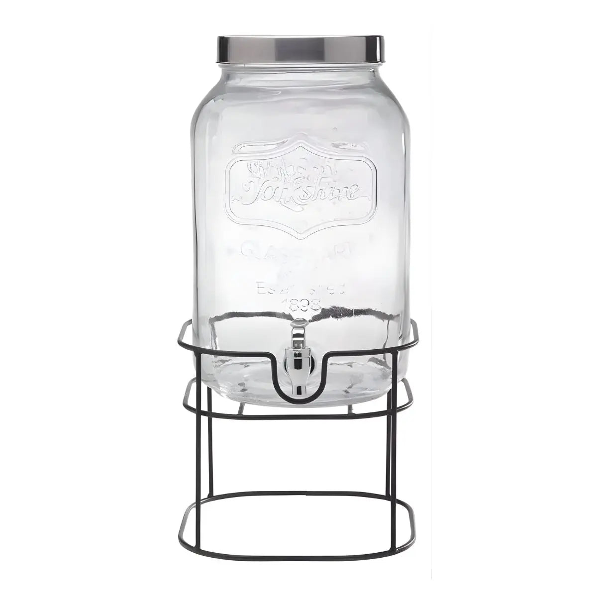 Dispensador De Bebidas Vitrolero Vidrio Con Base Mason 8lt - DrinkLab - detalle