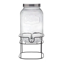 Dispensador De Bebidas Vitrolero Vidrio Con Base Mason 8 Litros