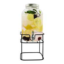 Dispensador De Bebidas Vitrolero Vidrio Con Base Mason 8 Litros