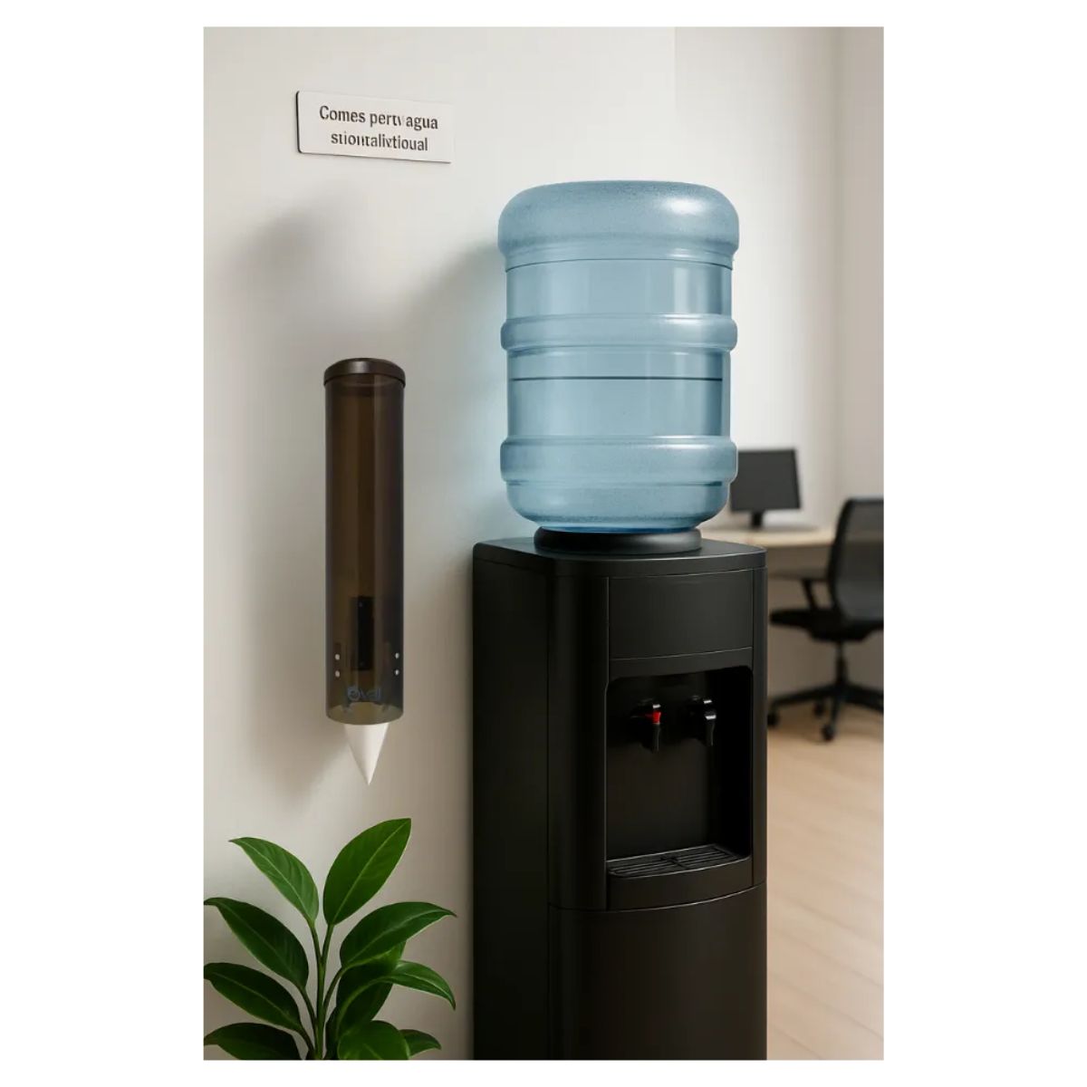 2 Despachadores Conos Oval Papel Dosificador Agua Oficina Humo