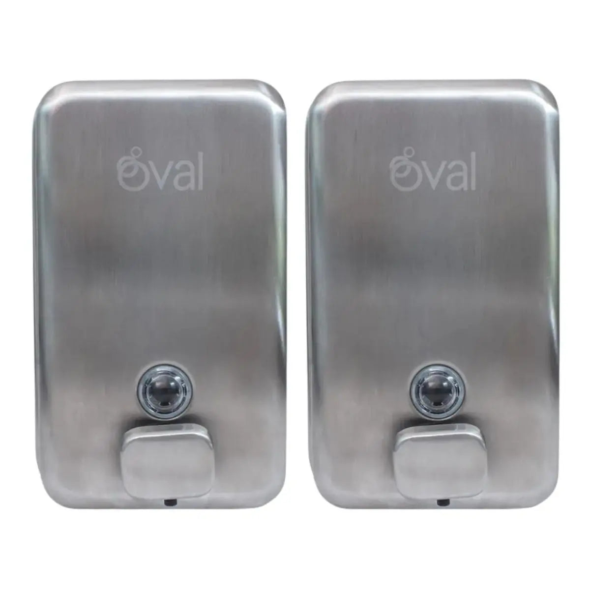2 Jabonera Acero Inoxidable Oval Rellenable 1 L Color Plata Plateado Oval