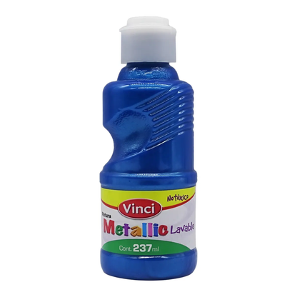 Pintura Dedos Lavable Colores Metálico Surtidos 237ml Vinci