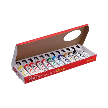 12 Pinturas Oleo Colores Surtidos 8ml Vinci