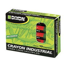 Caja de 10 Crayones Industriales Amarillos Dixon