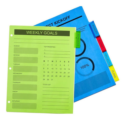 5 Separadores Plástico Insertables Pestañas Multicolor Avery