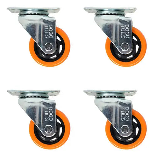 4 Pzs Rodaja Pvc Naranja Giratoria Dogotuls Placa 2´´ - Dogotuls - vista trasera