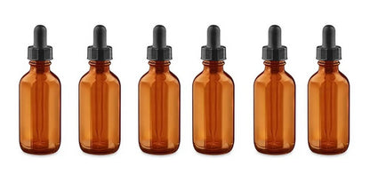 6 Frasco Botella Tapa Gotero Hermetico Vidrio 30 ml Ambar