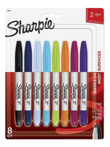 Marcadores Permanentes Sharpie Doble Punta Colores Surtidos 8 Piezas
