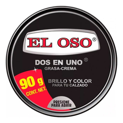 Grasa Crema Calzado El Oso Dos En Uno Color Negro 90g