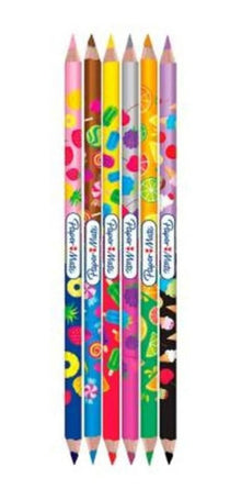 Lápices De Colores Doble Punta Paper Mate Candy Pop 6 Piezas y 12 Colores