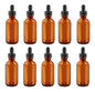 10 Frasco Botella Tapa Gotero Hermetico Vidrio 30 Ml Ambar Elegir Color