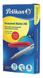 Marcadores Permanentes 240 Punta Fina Pelikan 10 Piezas Elegir Color Rojo - Pelikan - vista lateral